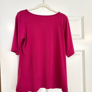 Susan Graver Liquid Knit Fuchsia Short Sleeve Top